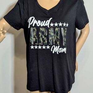 Proud Army Mom Black T-Shirt #765